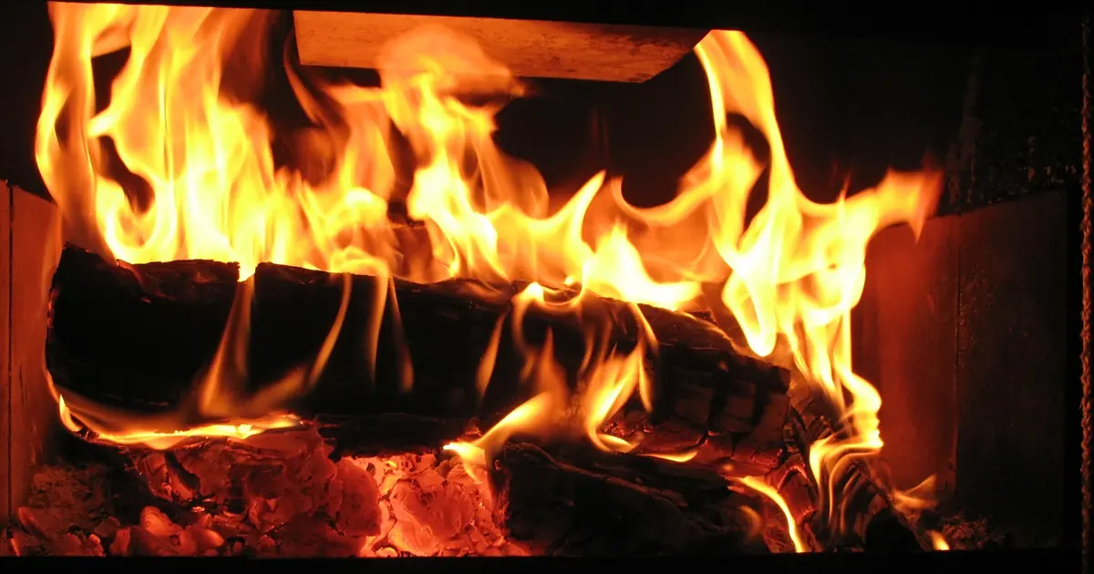 Flambée dans un poele à bois